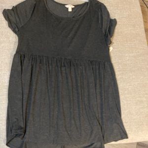 Button back peplum tunic top